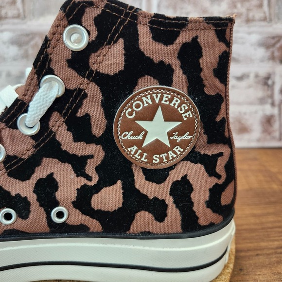 Size 9 - Converse Chuck Taylor All Star Lift Platform High Leopard Remix Women's - Picture 5 of 10
